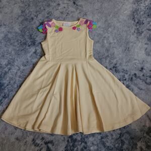 Lemon Loves Lime Crochet Flowered Yellow Dress Girls Size 3 NWT